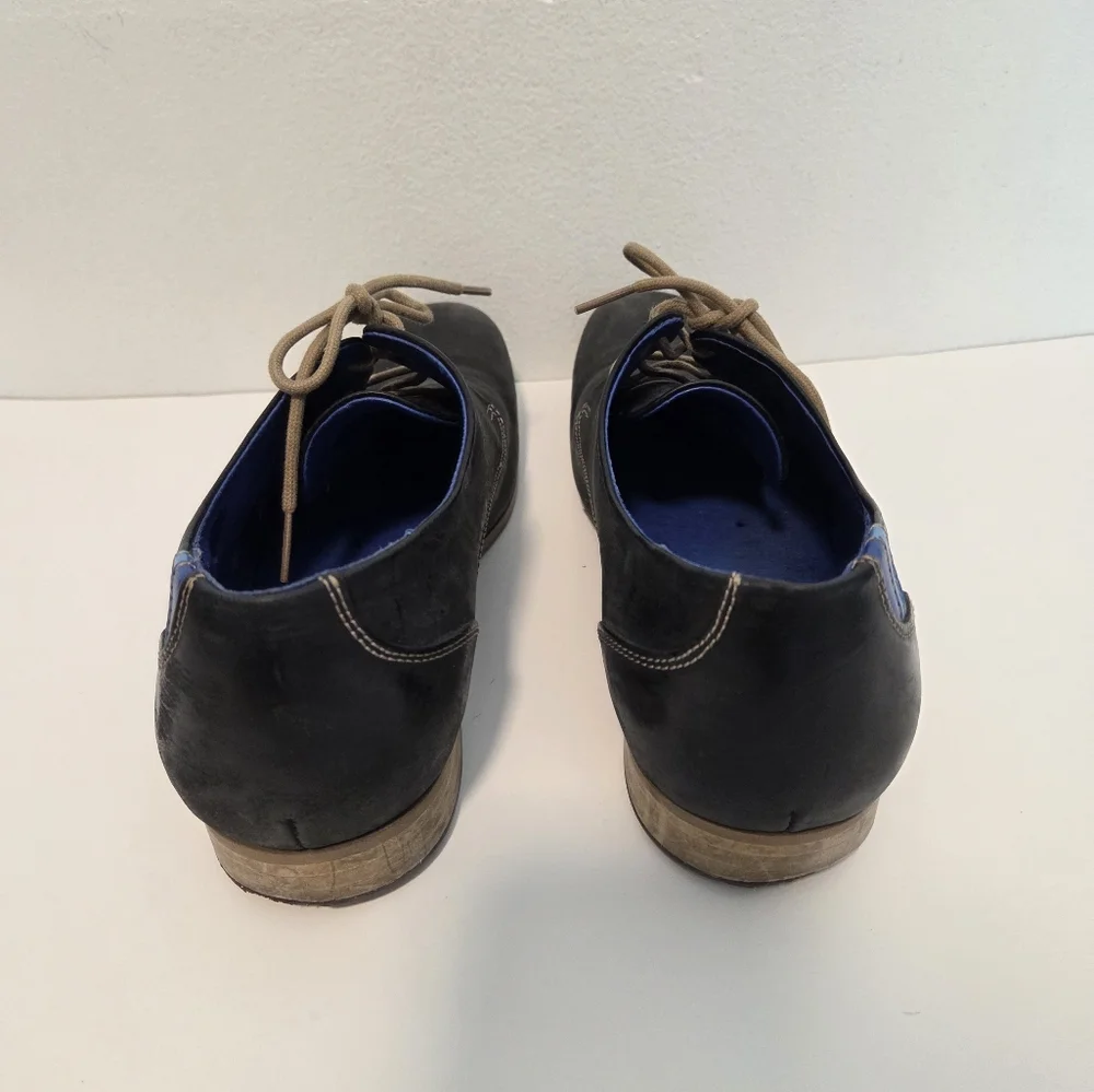 JOHN FLUEVOG RADIO CBC DERBY OXFORD BLACK LEATHER LACE UP SHOES men's US 9.5